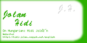 jolan hidi business card